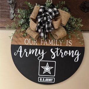 Army Strong Round Sign fir Door or Wall!